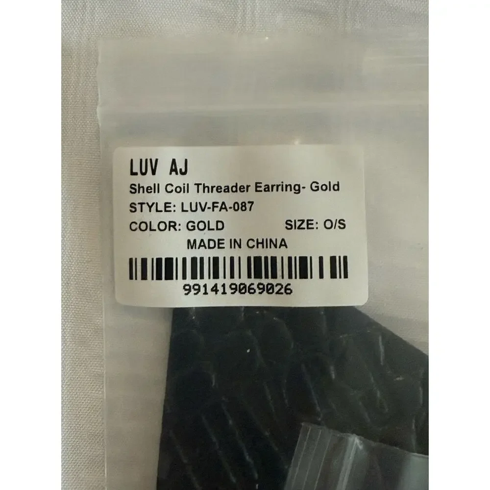 LUV AJ Shell Coil Threader Earrings NEW
